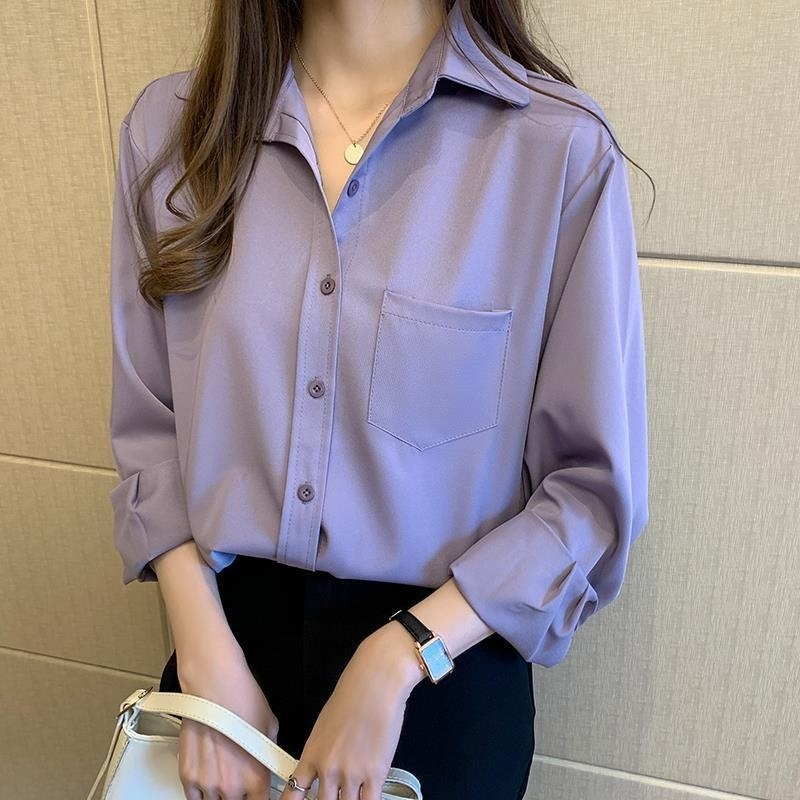 シャツ レディース タロパープル シフォン 長袖 ヴィンテージ トップス ブラウス レディース タロパープル 長袖 シャツ