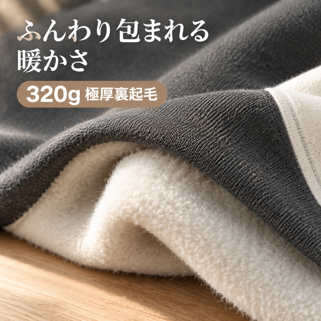春秋冬新作 日系フード付き配色長袖トップス ワイドパンツ2点セット