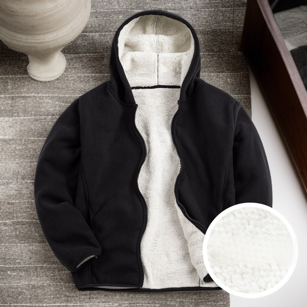 모니즈 남녀공용 양털 후드 집업 자켓