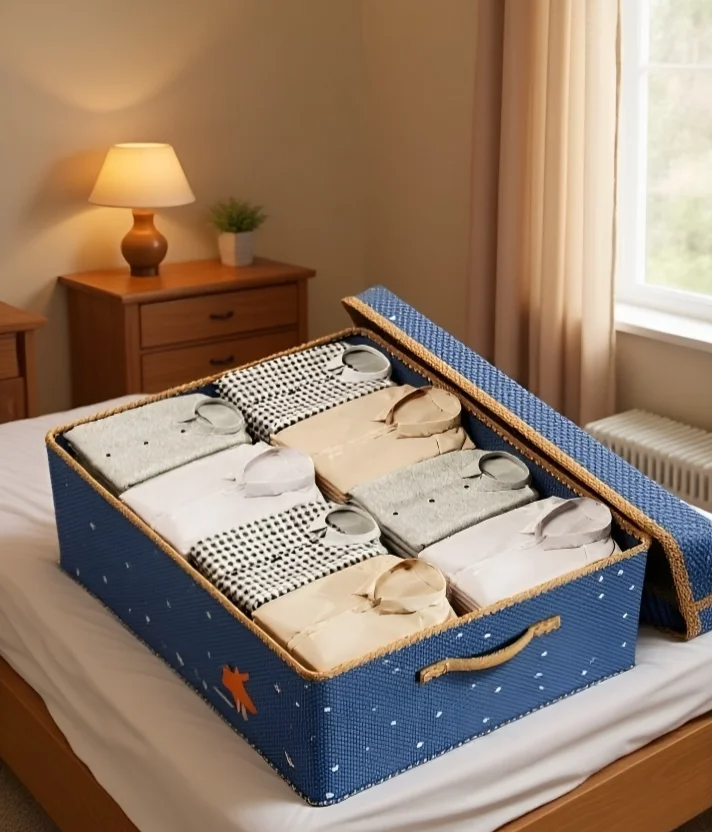 튼튼한 소재로 제작된 퀼트 보관 박스