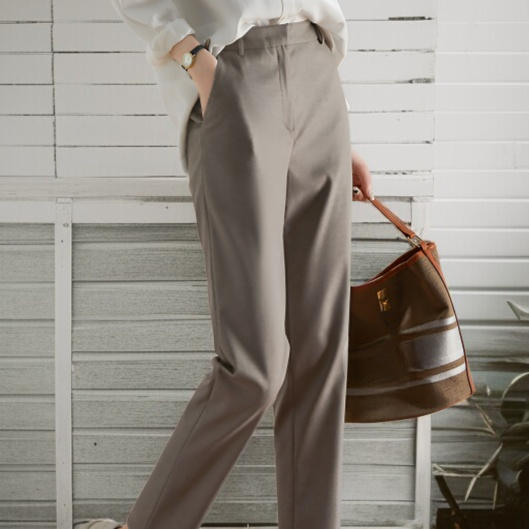 カレー パンツ スリム カジュアル ウィメンズ パンツ レディース スーツ パンツ ストレート シガレットパンツ