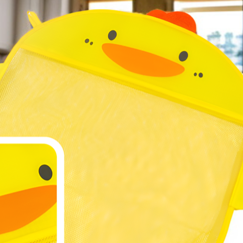 子供用お風呂用おもちゃ収納ネットバッグ おもちゃポケット 防水排水 漫画かわいいアヒル収納バッグ ベビーバスルーム 吸盤付き吊り下げバッグ