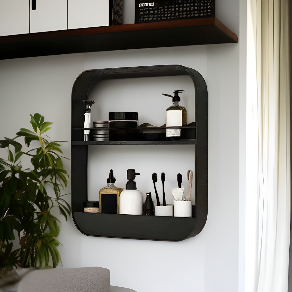 ตู้เก็บผ้าขนหนูในห้องน้ำ แบบบาง ติดตั้งด้วยกาว ไม่ต้องเจาะผนัง