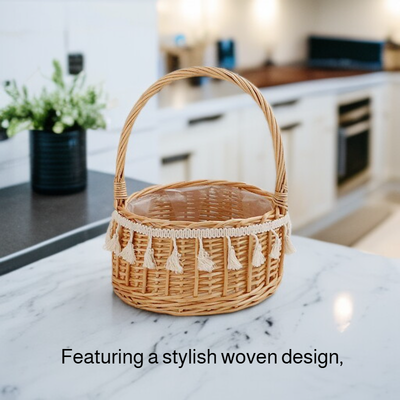 Woven Rattan Hand Basket