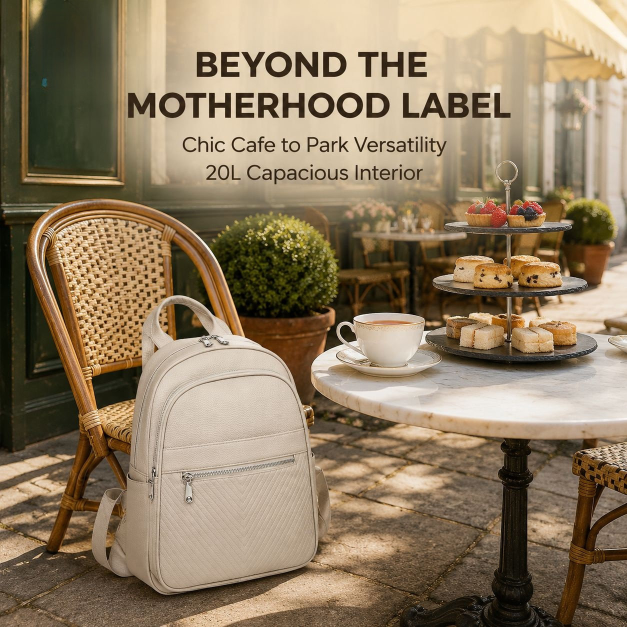 Multifunctional Large Capacity Soft Leather Mommy Backpack and Handbag