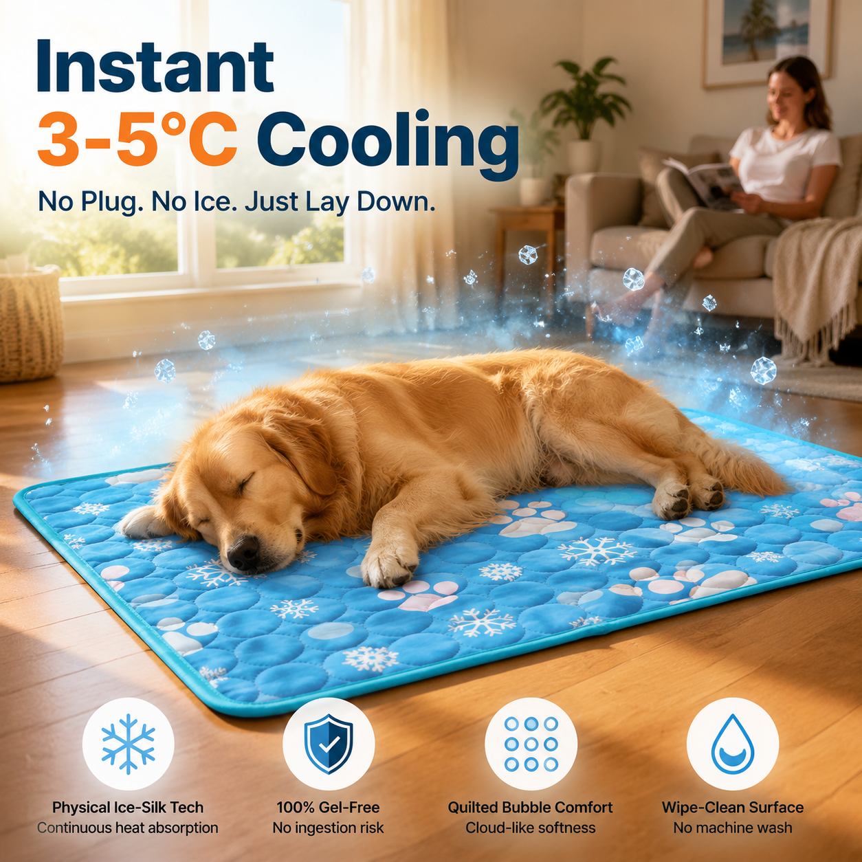 Summer Pet Cooling Mat Non-Slip Breathable for Cats and Dogs