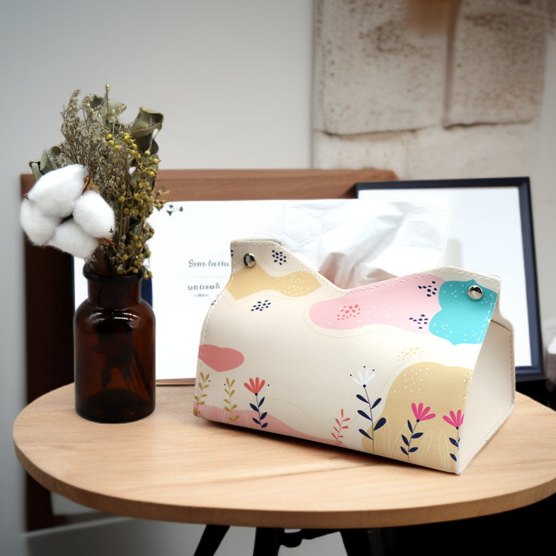 家庭用革製ティッシュ収納バッグ