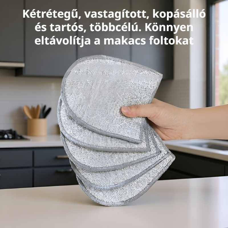 Kétoldalas, olajtaszító ezüstszálas kesztyű alakú törlőkendő