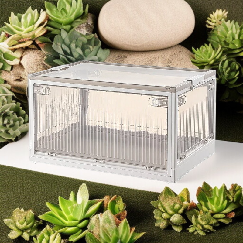 肥厚プラスチック折りたたみワードローブ収納ボックス衣類キルトおもちゃ収納ボックスサイドドア折りたたみ寮収納ボックス