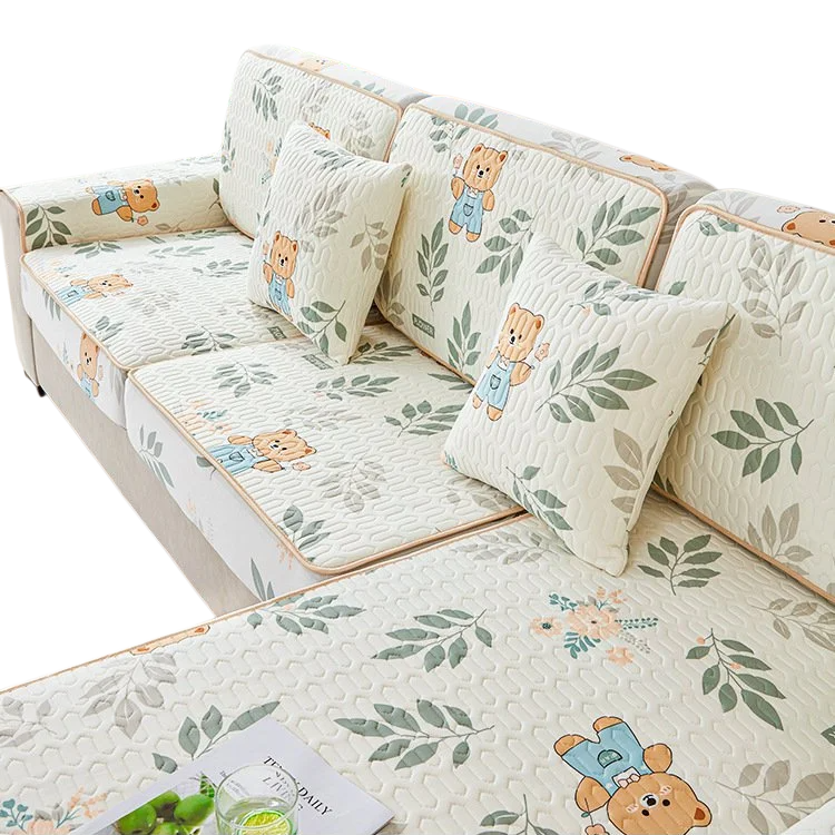 Non-slip Ice Silk Latex Sofa Mat, All-Season Use