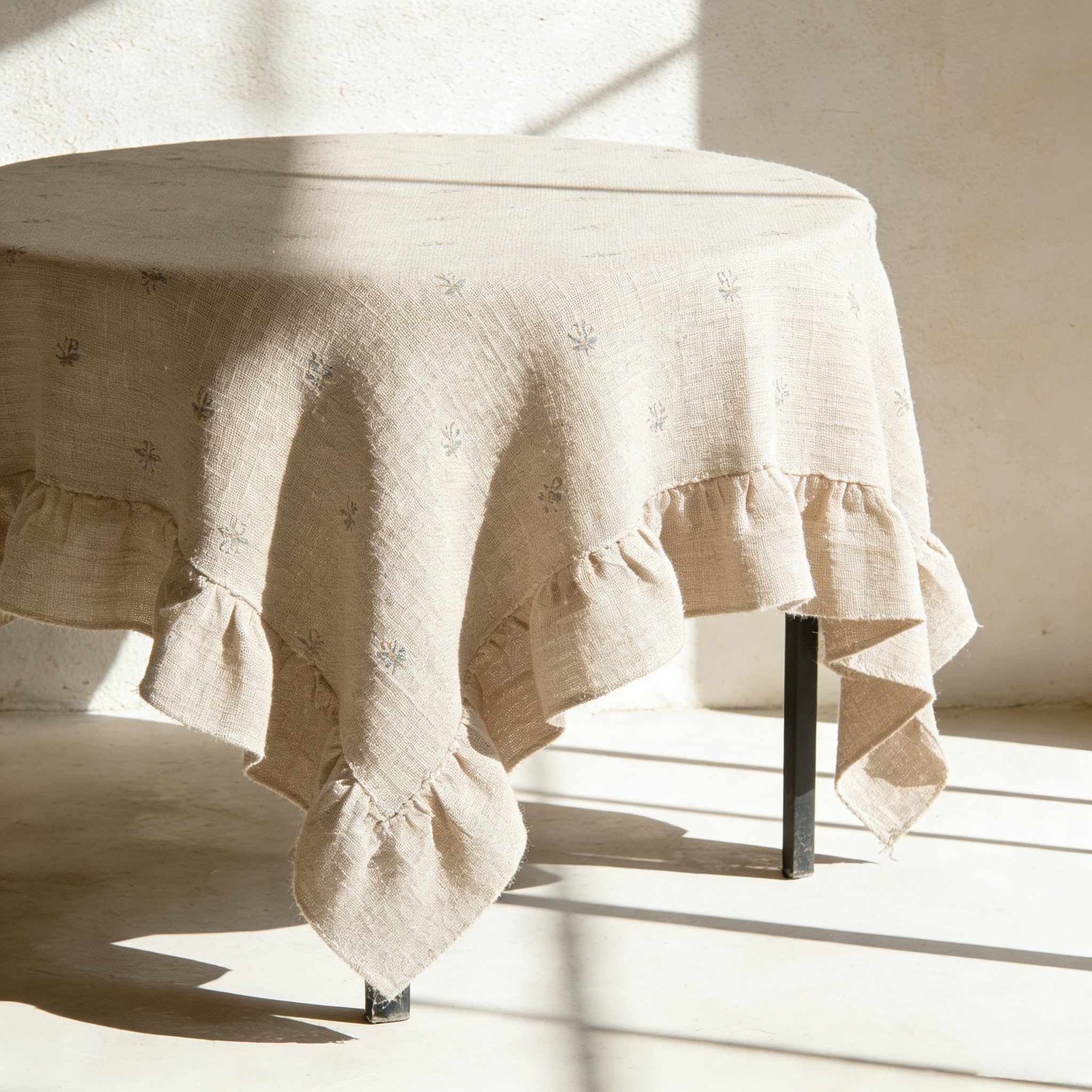 Mantel de lino hecho a mano