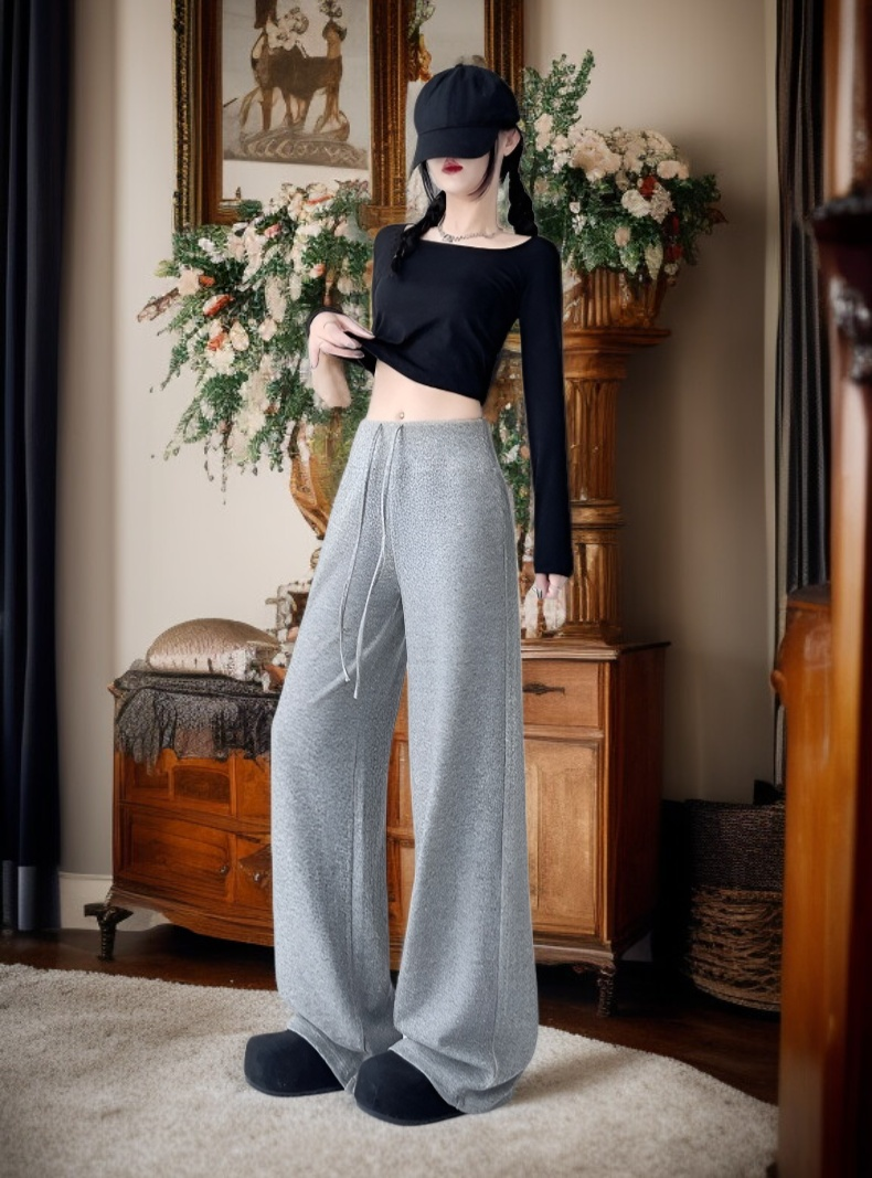 여성 하이웨이스트 와이드 팬츠 착용 컷