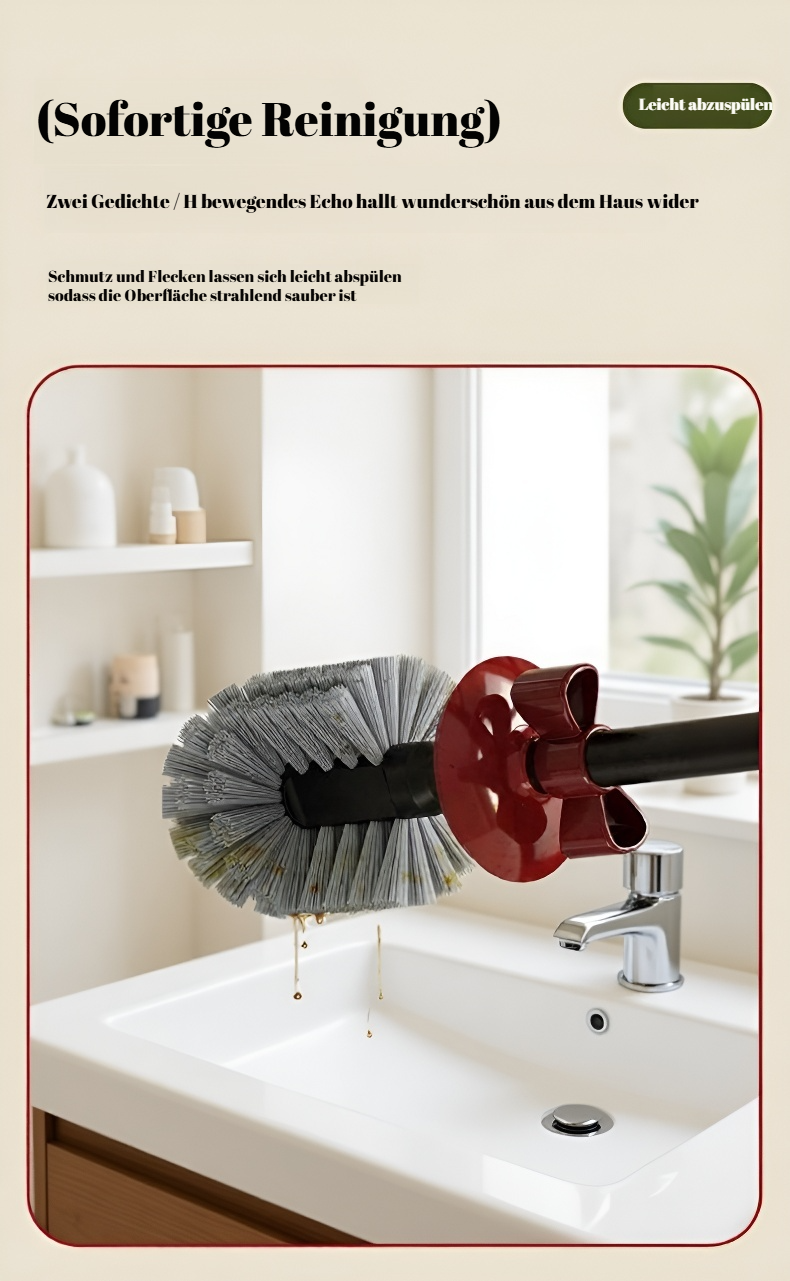 Stilvolle Toilettenbürste neben der Toilette