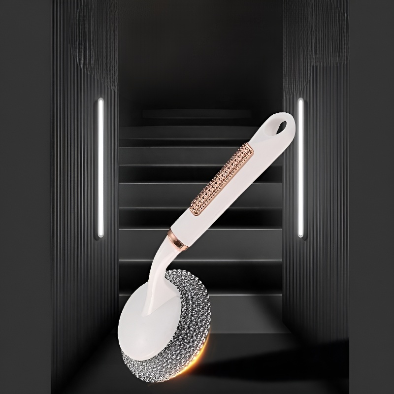 Cepillo de cocina de alambre con mango largo, lavador de ollas antiadherente, multifuncional