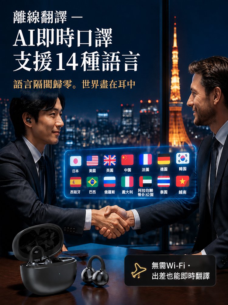 【AI+144語言翻譯+會議記錄】耳機