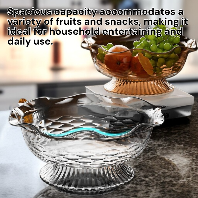 Light Luxury Rotating High-Foot Fruit Plate for Living Room Coffee Table