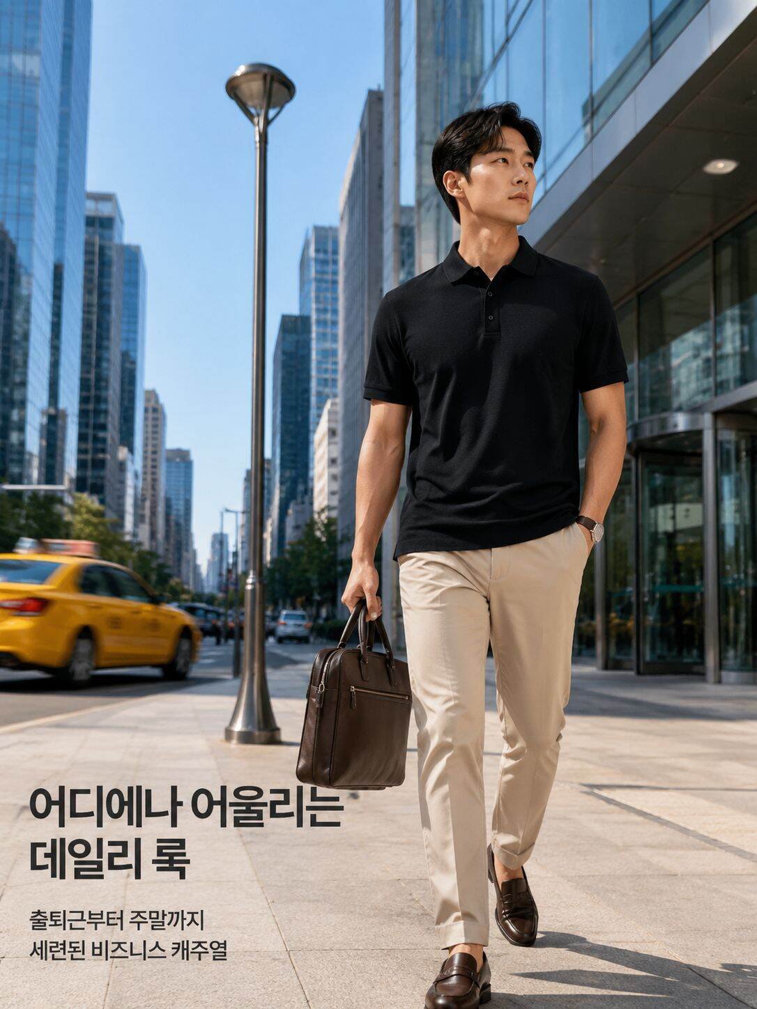 남성 비즈니스 출근 심리스 반팔 폴로셔츠 신축성 좋은 소재