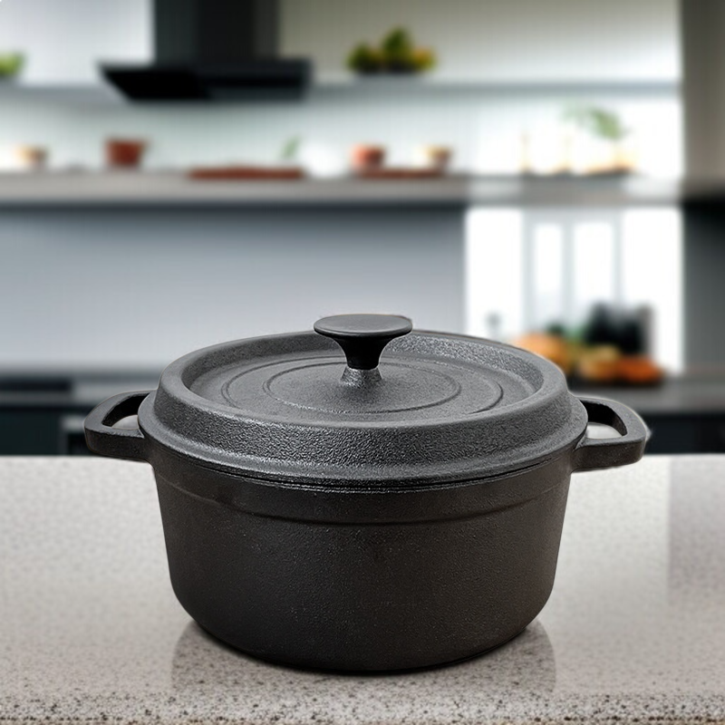昔ながらの両耳鉄鍋 鋳物シチュー鍋 コーティングされていないノンスティック鍋 煮物鍋 スープ鍋 鉄鍋