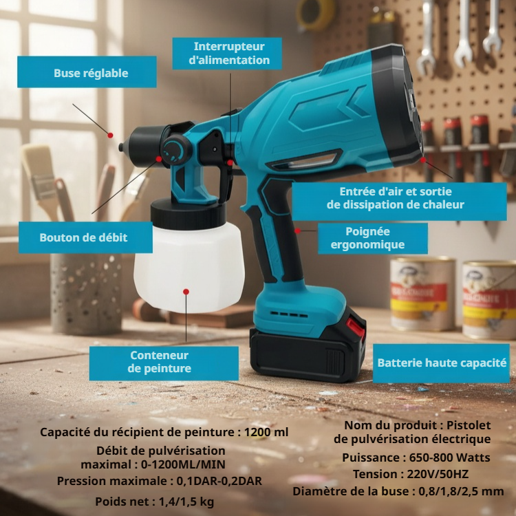 Pulvérisateur de peinture électrique sans fil
