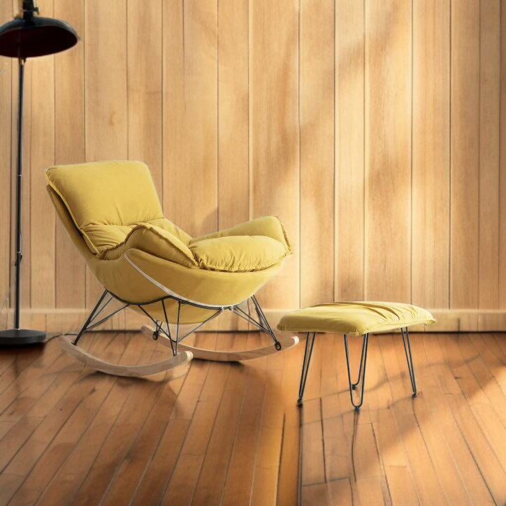 Living Room Balcony Lazy Rocking Chair Nordic Style Nap Leisure Recliner