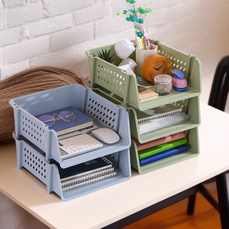 욕실 화장실 플라스틱 수납 선반 오피스 데스크탑 파일 정리함