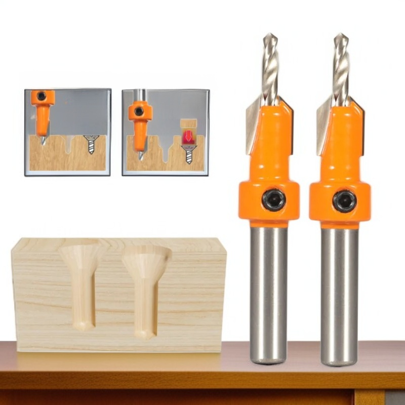 5, 8MM Shark Countersink Router Bit Screw Extractor Woodworking Milling Cutter