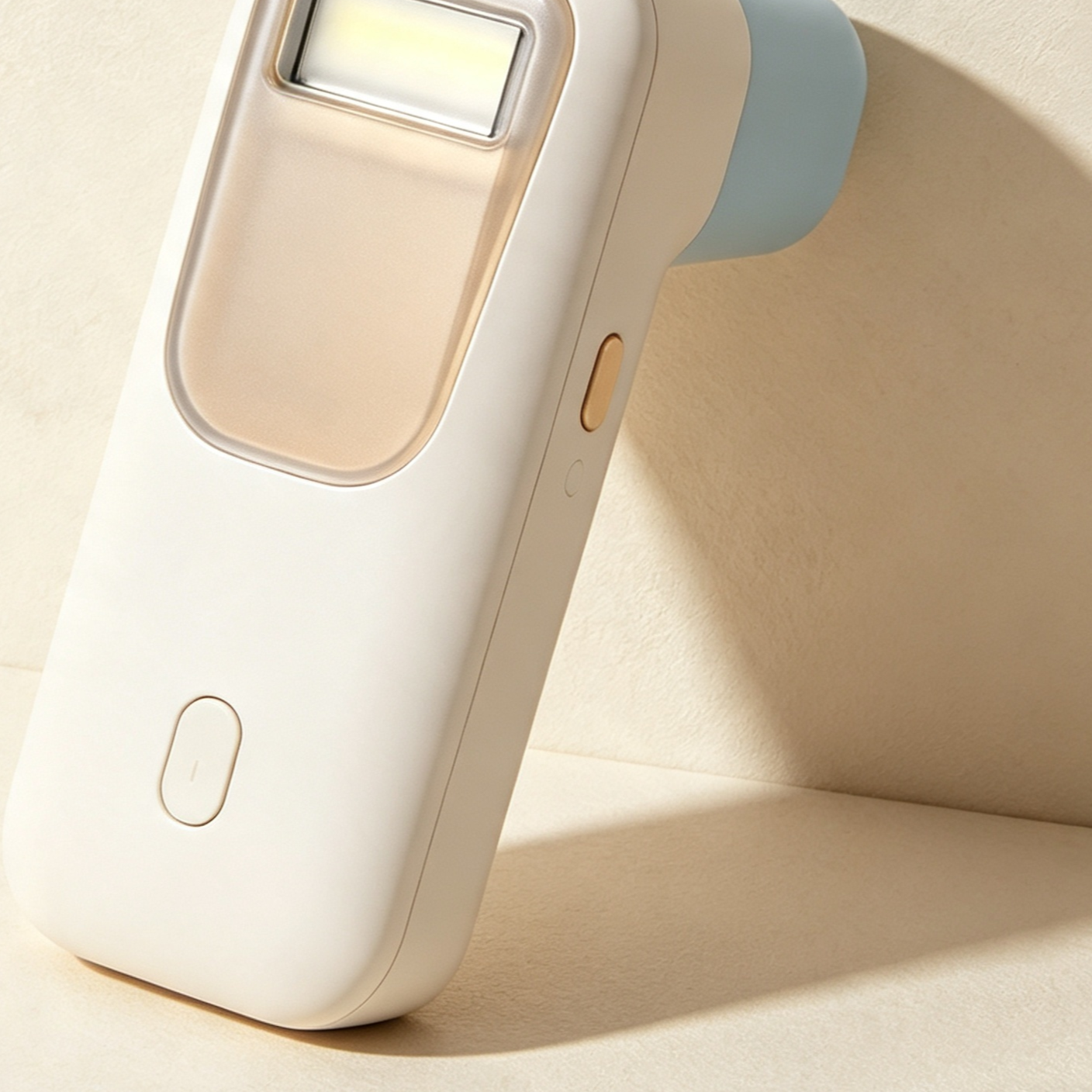 Handheld home hair removal device in use