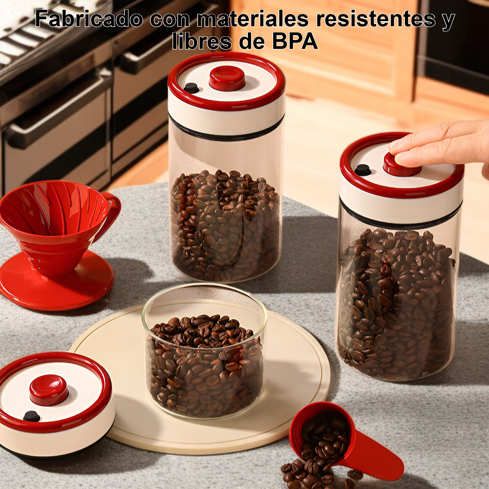 Recipiente hermético para granos de café