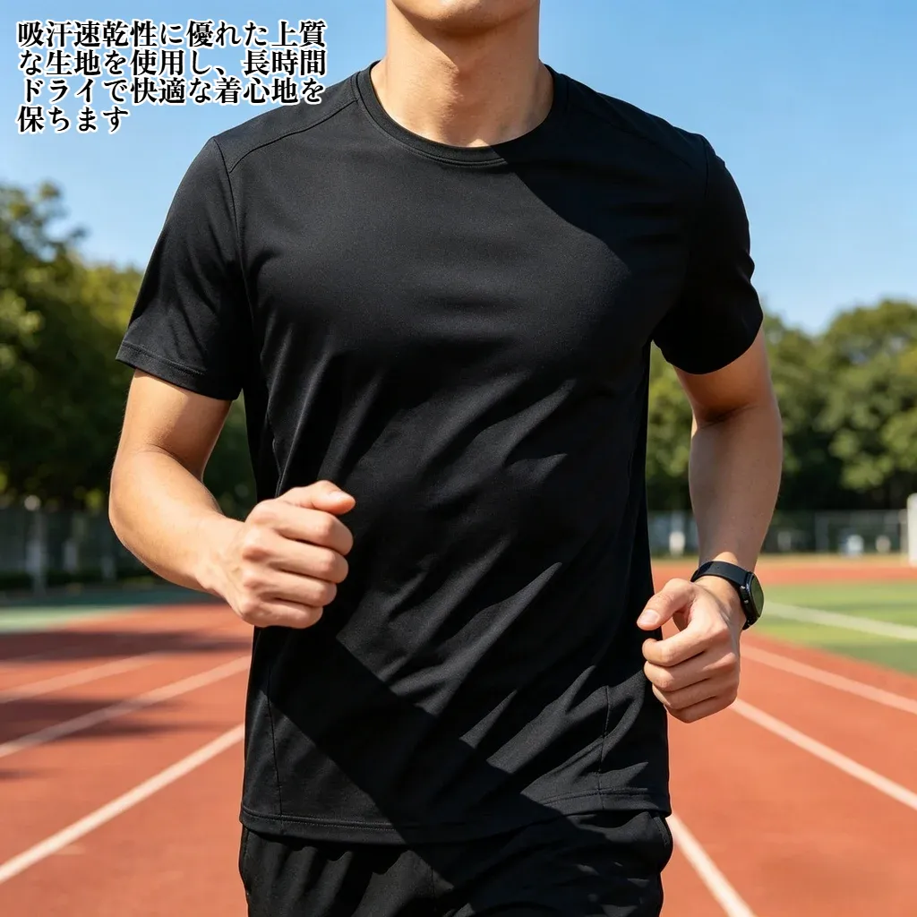 メンズ汗発散速乾半袖Tシャツ