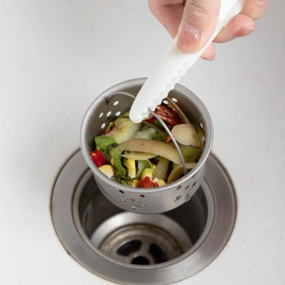 Mini pinza multifuncional para baño, ideal para recoger cabellos y limpiar