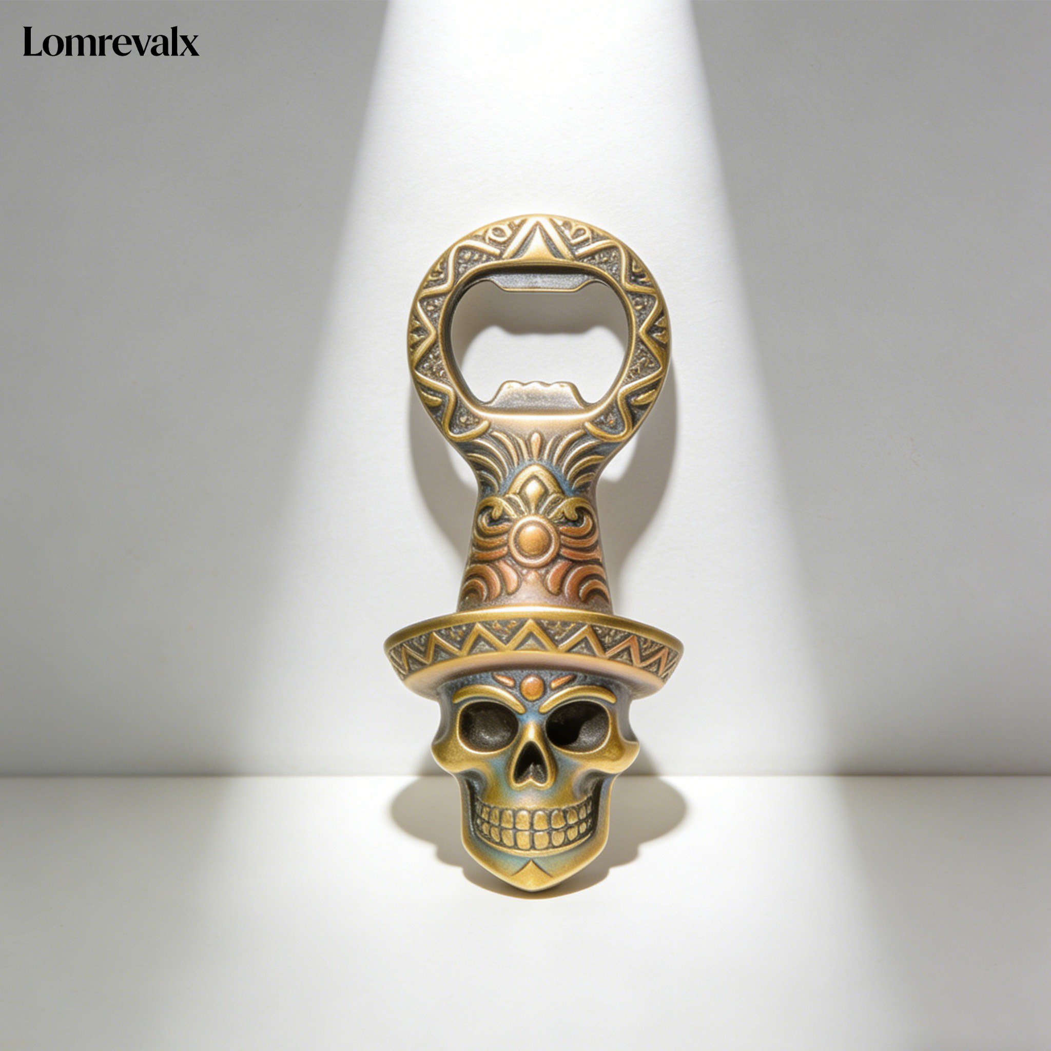 Abridor de botellas portátil de metal grabado