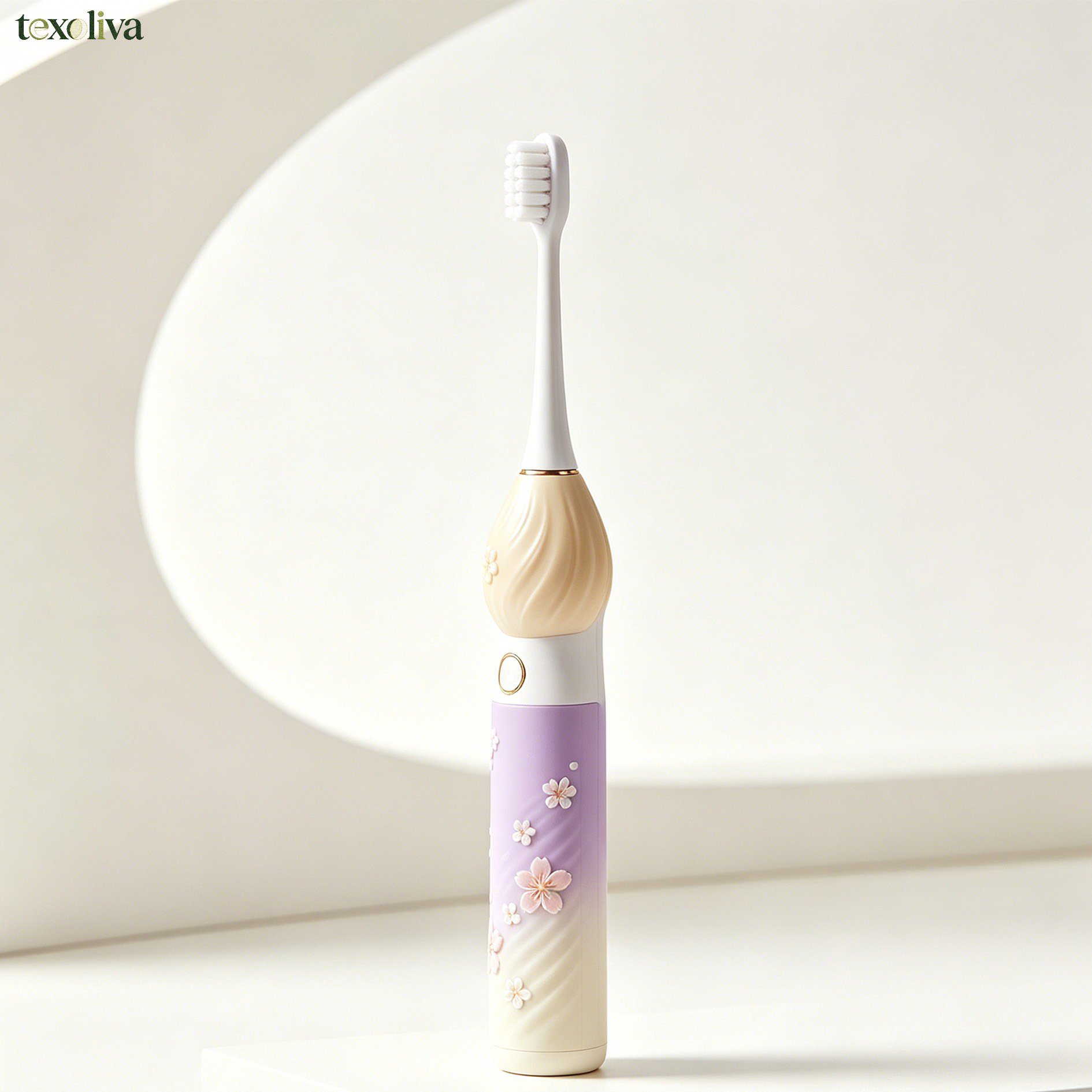 Electric toothbrush charging on bathroom counter