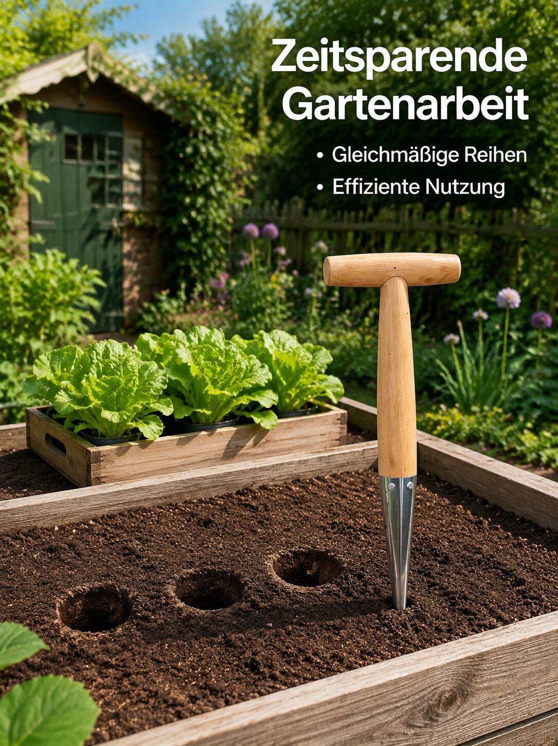 Garten-Säwerkzeug, Lochstecher und Pflanzgerät, Gemüse-Pflanzspaten