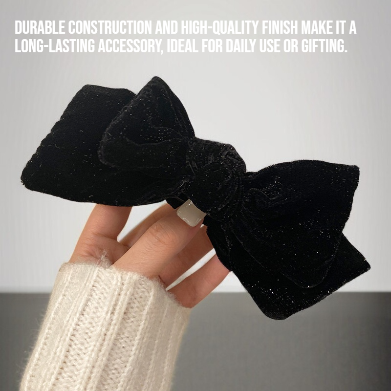Secure and stylish velvet bow hair clip