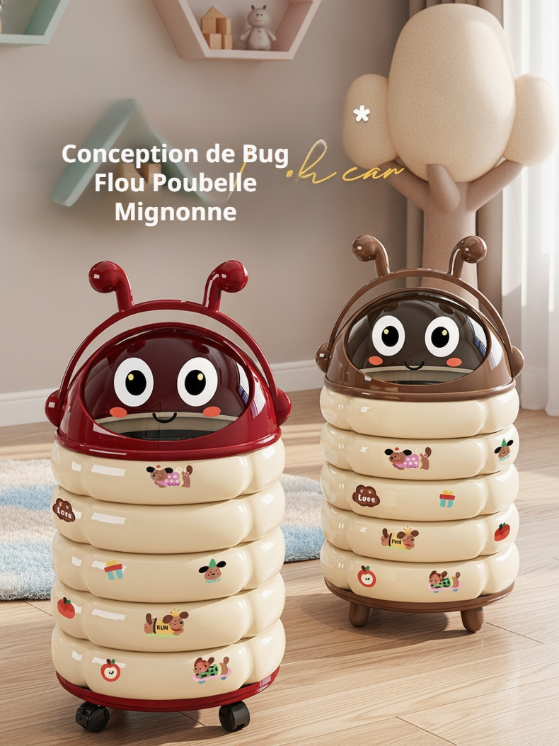 Poubelle de maison mignonne posée dans un salon moderne