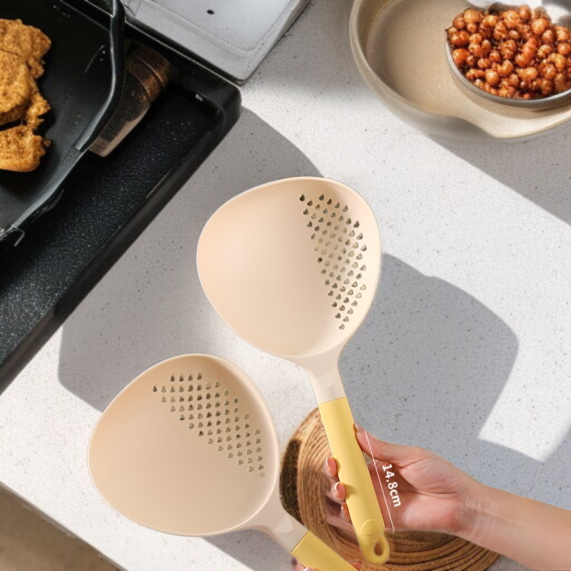 주방 겸용 국자 고온에 강한 라지 나일론 국자 그물 국자 물빠짐 겸용 국자