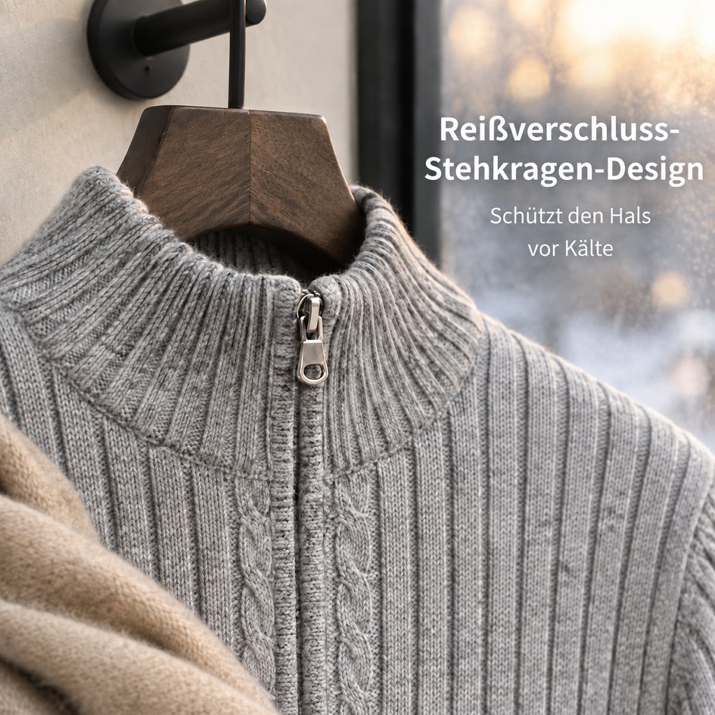 Herren Strick-Cardigan mit Streifen für Herbst/Winter