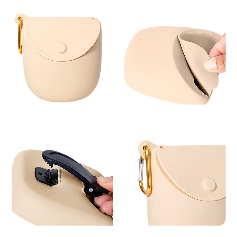 실리콘 강아지 사료 및 간식 허리 파우치