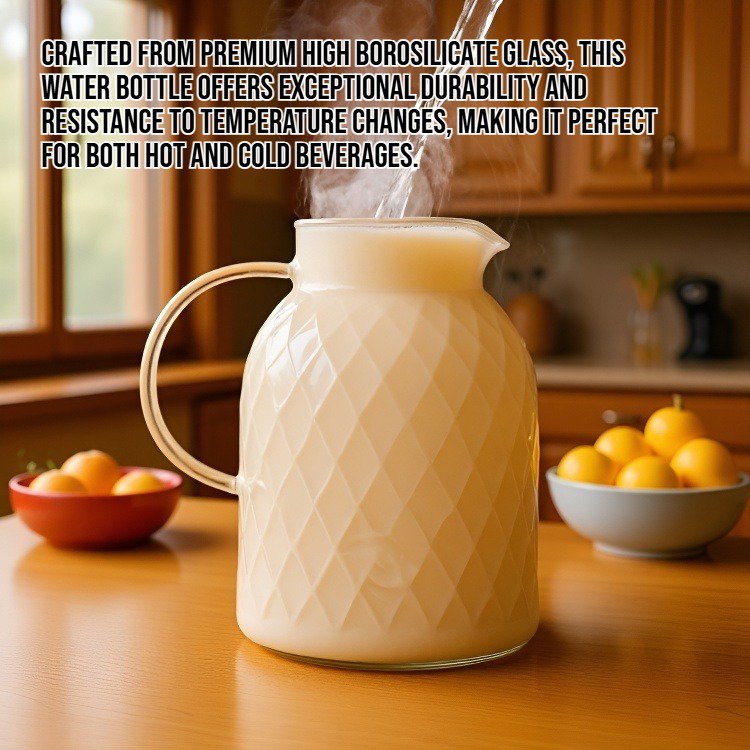 Large capacity high borosilicate glass water bottle