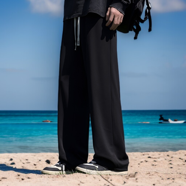 남자 봄가을 와이드 일자 트레이닝 팬츠 전체 모습