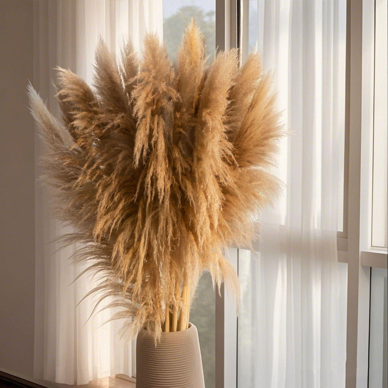 갈대 드라이 플라워 결혼식 창문 장식