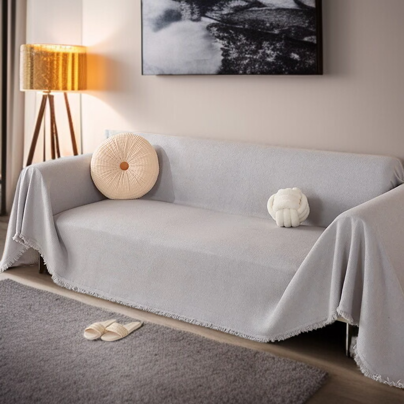 ソファークッション毛布 ソリッドカラーフルカバークッションソファカバー 防水防汚テディフリース毛布