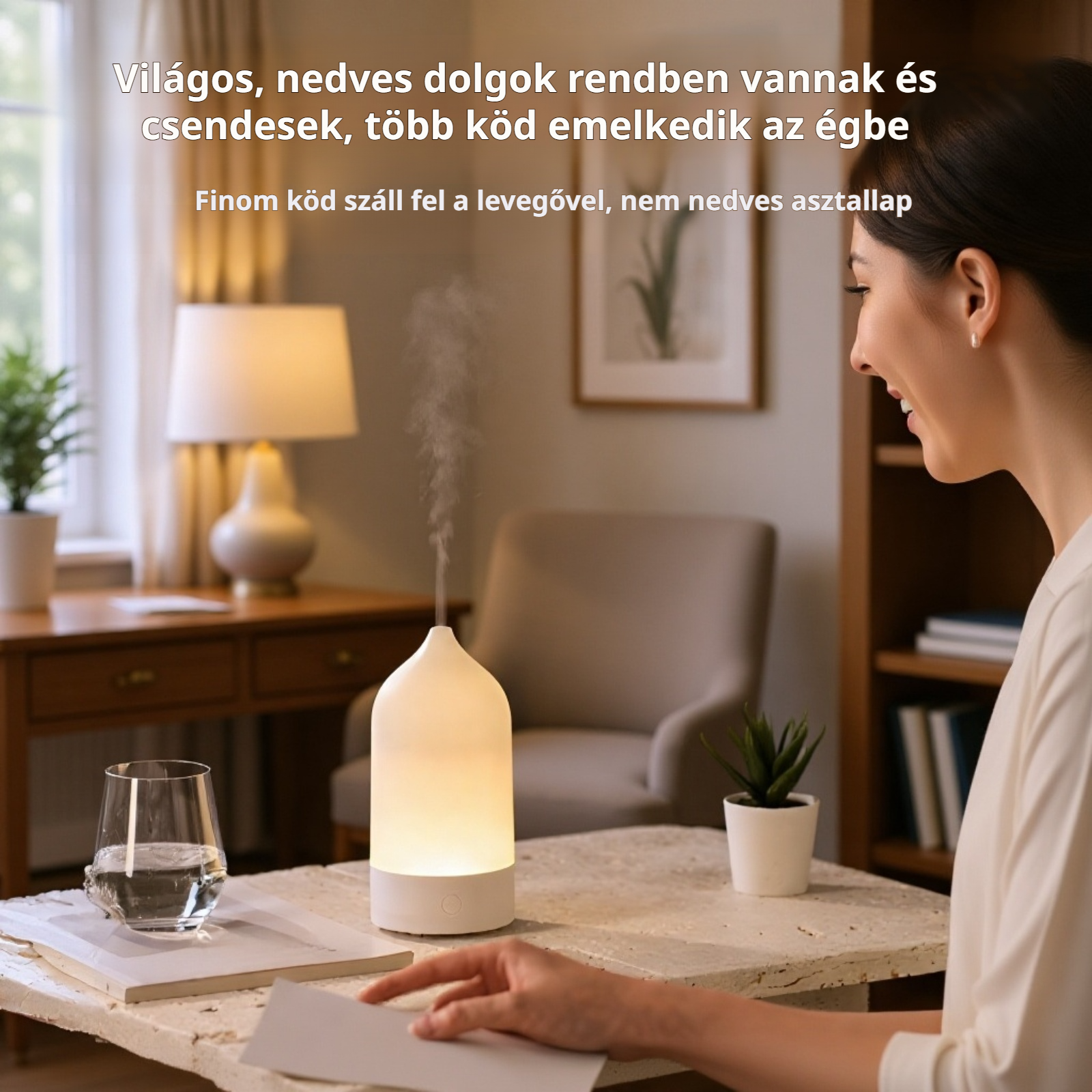 Párásító lámpa LED fénnyel hálószobába