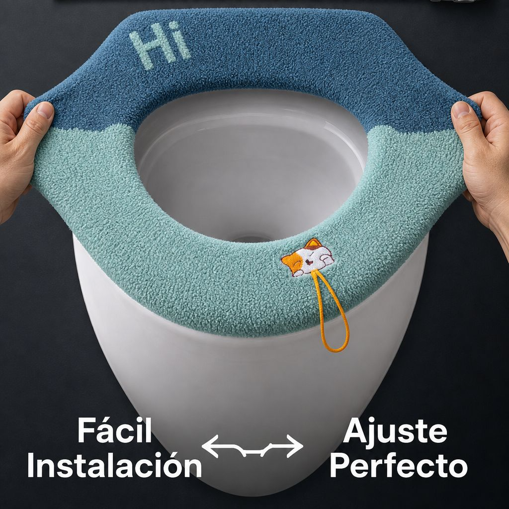 Asiento de inodoro acolchado y cálido, lavable
