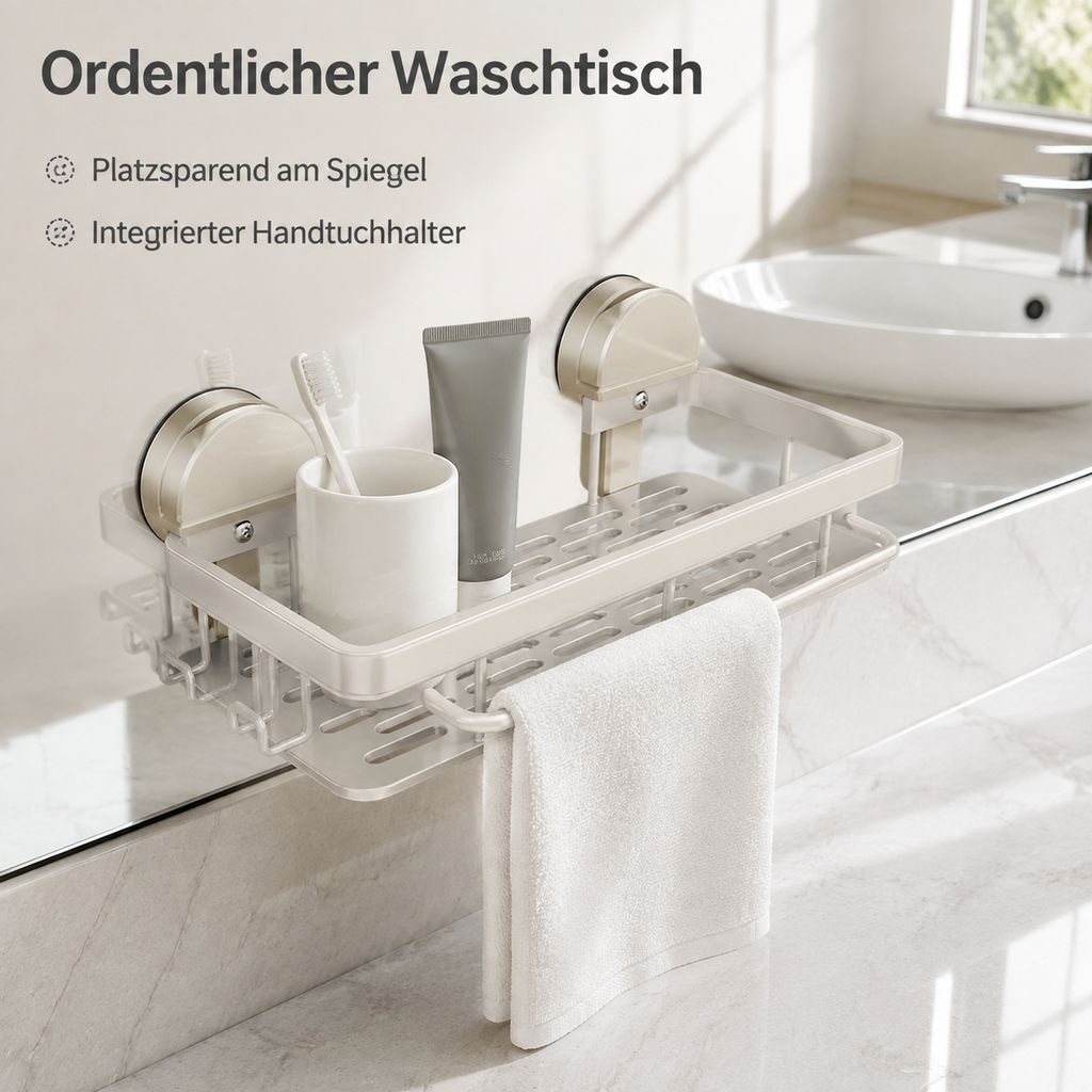Multifunktionaler Spülbecken-Organizer mit Saugnapf