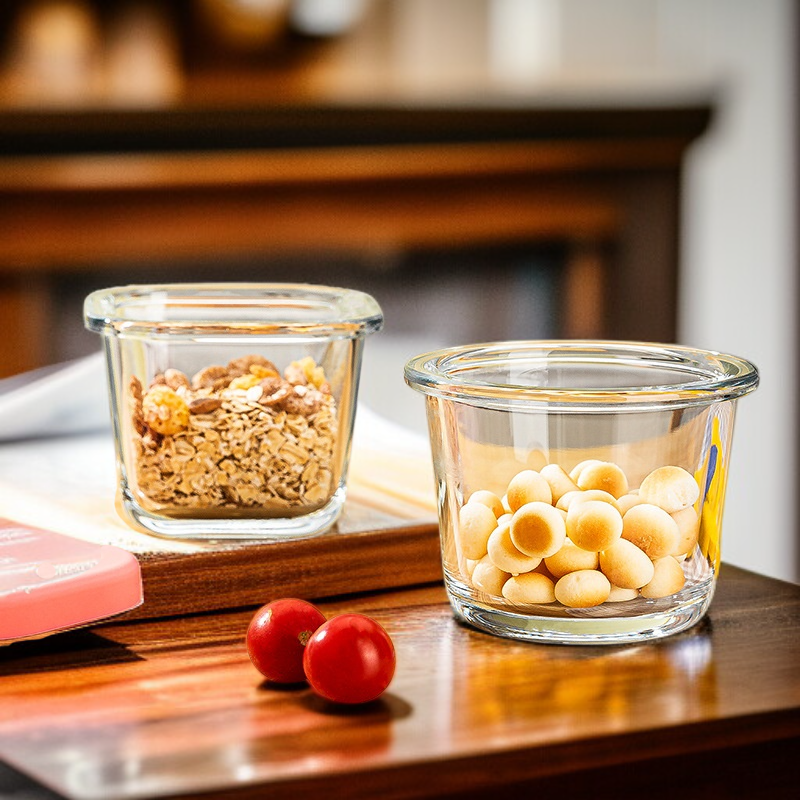 صندوق تخزين طعام الأطفال مع غطاء، وعاء زجاجي مدرج لحفظ طعام الأطفال طازجاً