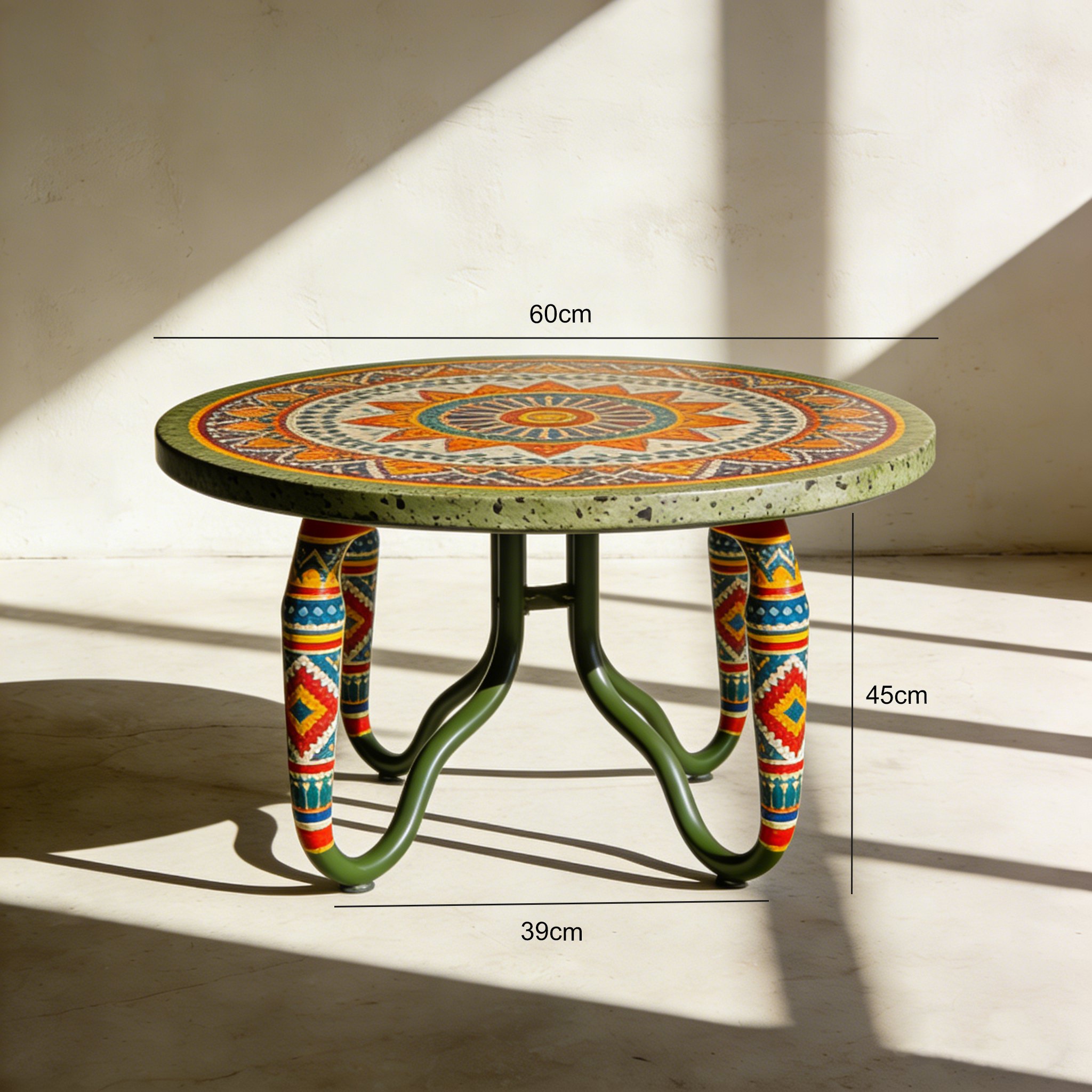 세련된 디자인의 원형 테이블 상판 디테일