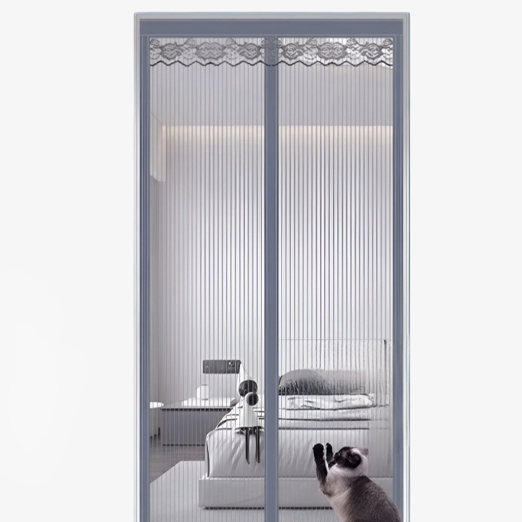 펀치 프리 설치 자석 커튼 사용 장면