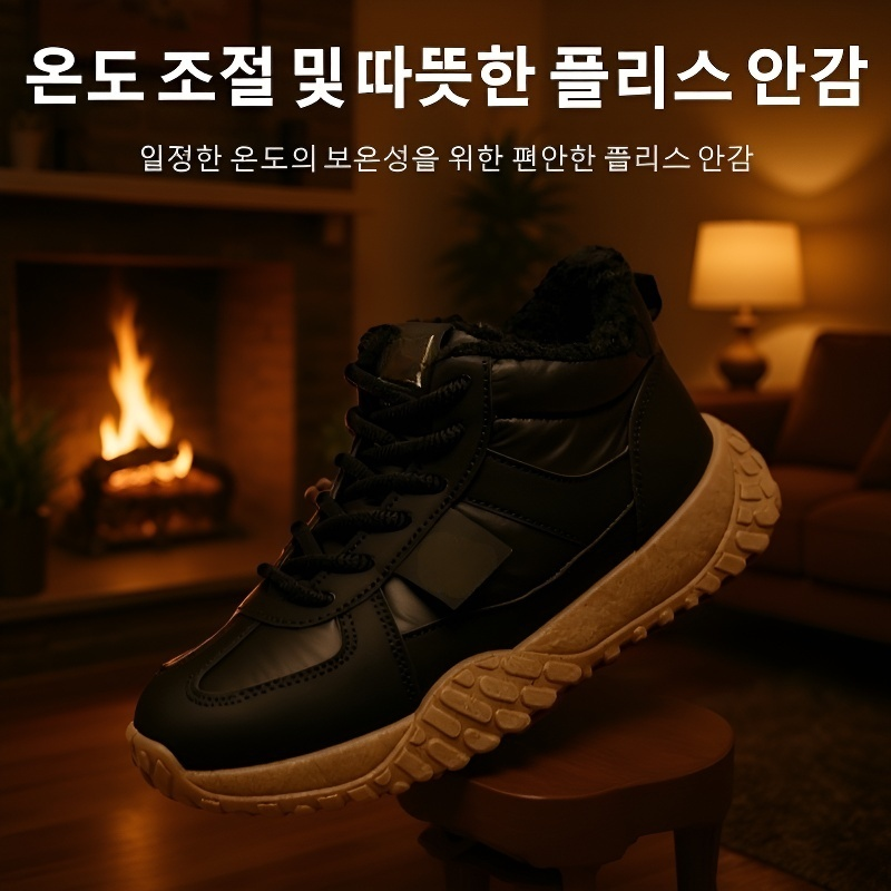 여성용 키높이 면화 기모 스니커즈 부츠