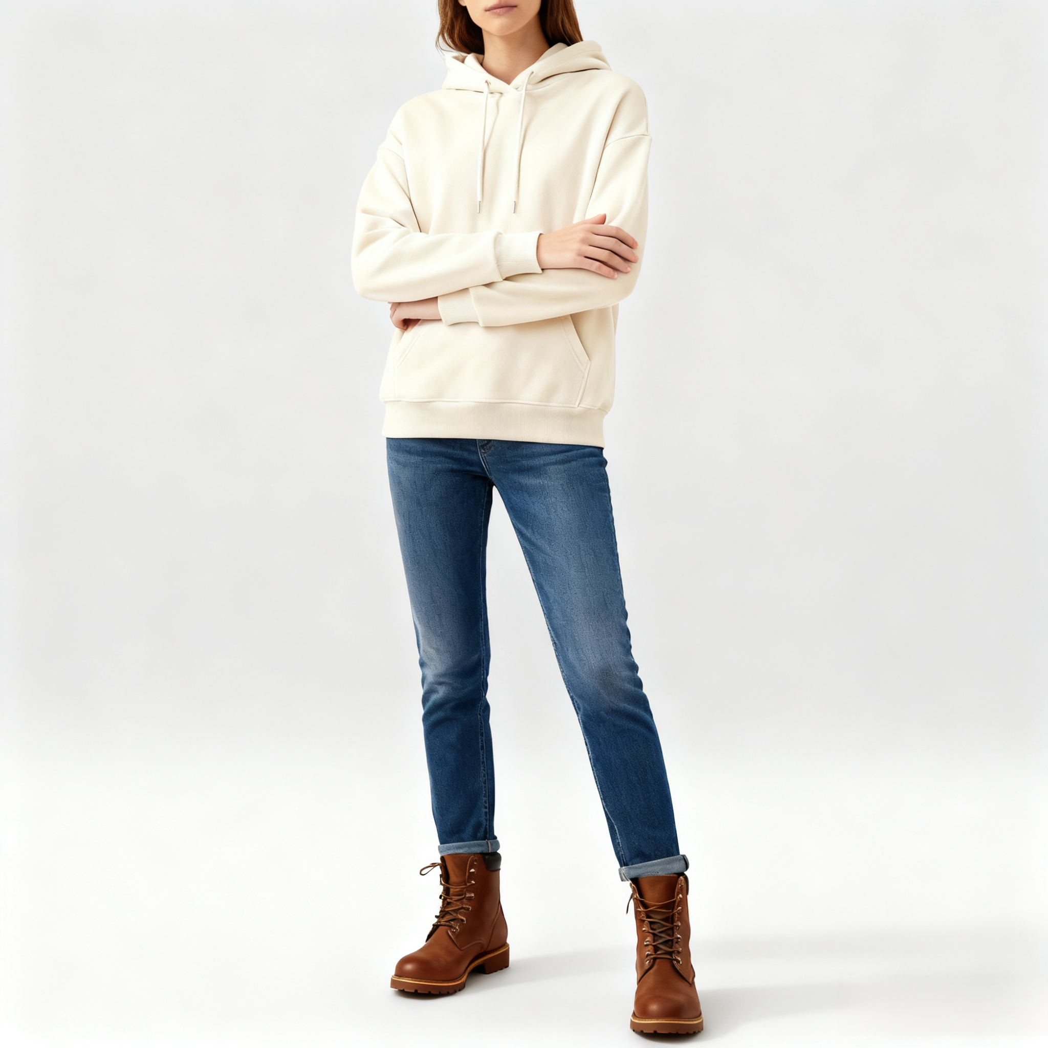 미백색 스포츠 맨투맨 